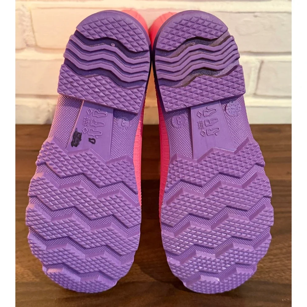 Kamik Stomp Kids Pink Purple Waterproof Rubber Rain Boot Size 3 Pull On Gorpcore